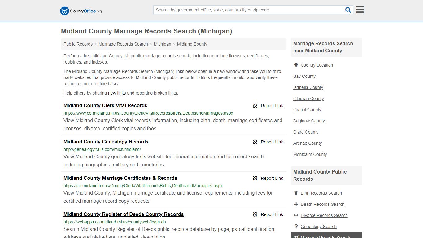 Marriage Records Search - Midland County, MI (Marriage ...